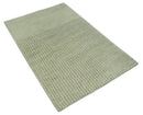 Modern Contemporary Olive, Beige and Ivory Stripes Design Custom Made wool area Rug