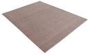 Modern Contemporary Solid Peach Hand knotted 8x10 wool Area Rug