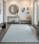 Teal and Ivory Hand Tufted Wool Area Rug - Modern Contemporary