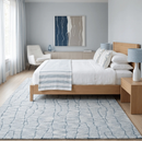 White and Blue Wool Hand-Tufted Area Rug - Modern Contemporary by The Rug Decor