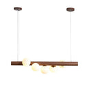 GobekUsa Burly Wood Walnut Glass Pendant Light for Living Room Bar Foyer