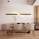 GobekUsa Burly Wood Walnut Glass Pendant Light for Living Room Bar Foyer