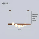 GobekUsa Burly Wood Walnut Glass Pendant Light for Living Room Bar Foyer