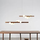 GobekUsa Burly Wood Walnut Glass Pendant Light for Living Room Bar Foyer