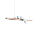 GobekUsa Burly Wood Walnut Glass Pendant Light for Living Room Bar Foyer