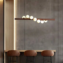 GobekUsa Burly Wood Walnut Glass Pendant Light for Living Room Bar Foyer