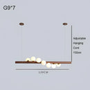 GobekUsa Burly Wood Walnut Glass Pendant Light for Living Room Bar Foyer