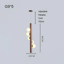 GobekUsa Burly Wood Walnut Glass Pendant Light for Living Room Bar Foyer