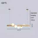 GobekUsa Burly Wood Walnut Glass Pendant Light for Living Room Bar Foyer