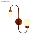 GobekUsa Modern White Glass Wall Mounted Light - 2-Head Spherical Wall Sconce for Living Room