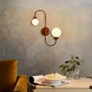 GobekUsa Modern White Glass Wall Mounted Light - 2-Head Spherical Wall Sconce for Living Room
