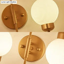 GobekUsa Modern White Glass Wall Mounted Light - 2-Head Spherical Wall Sconce for Living Room