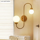 GobekUsa Modern White Glass Wall Mounted Light - 2-Head Spherical Wall Sconce for Living Room