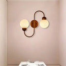 GobekUsa Modern White Glass Wall Mounted Light - 2-Head Spherical Wall Sconce for Living Room