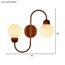 GobekUsa Modern White Glass Wall Mounted Light - 2-Head Spherical Wall Sconce for Living Room