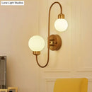 GobekUsa Modern White Glass Wall Mounted Light - 2-Head Spherical Wall Sconce for Living Room