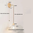 GobekUsa Clear Glass LED Wall Lights with Wood Pull Chain Switch - Modern Copper Stair Light