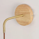 GobekUsa Clear Glass LED Wall Lights with Wood Pull Chain Switch - Modern Copper Stair Light