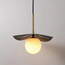 GobekUsa Copper Bedside Chandelier with Natural Marble Ball for Dining Room, G9 Bulb Lighting