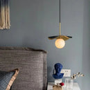 GobekUsa Copper Bedside Chandelier with Natural Marble Ball for Dining Room, G9 Bulb Lighting