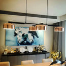 GobekUsa Contemporary Metal Drum Island Lamp - 4-Head Copper Ceiling Light for Dining Room