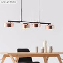 GobekUsa Contemporary Metal Drum Island Lamp - 4-Head Copper Ceiling Light for Dining Room