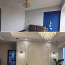 Modern copper crystal chandelier living room led lighting by Decorbites