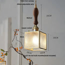 GobekUsa Cube Glass LED Pendant Light: Modern Copper Hanging Lamp for Bedroom, Restaurant, Hallway