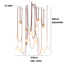 GobekUsa Glass Ball Pendant Lamp for Loft Living Dining Room, LED Lighting