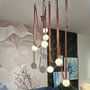 GobekUsa Glass Ball Pendant Lamp for Loft Living Dining Room, LED Lighting