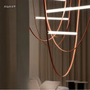 GobekUsa Leather Belt Chandelier: Modern Glass Tube Designer Lighting for Home, Restaurant & Villa