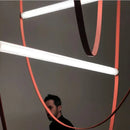 GobekUsa Leather Belt Chandelier: Modern Glass Tube Designer Lighting for Home, Restaurant & Villa