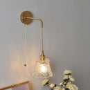 GobekUsa Glass Clear LED Wall Light Fixture, Modern Copper Wall Lamp