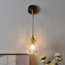 GobekUsa Glass Clear LED Wall Light Fixture, Modern Copper Wall Lamp