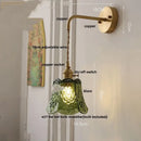 GobekUsa Glass Clear LED Wall Light Fixture, Modern Copper Wall Lamp