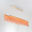GobekUsa Contemporary Metal Gold LED Pendant Light for Dining Room - Linear Island Design, 39"/47" Wide