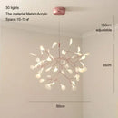 GobekUsa Heracleum Chandeliers: Modern Black/Rose Gold Round Firefly Lamp Branch Design
