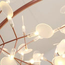 GobekUsa Heracleum Chandeliers: Modern Black/Rose Gold Round Firefly Lamp Branch Design