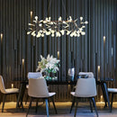 GobekUsa Heracleum Chandeliers: Modern Black/Rose Gold Round Firefly Lamp Branch Design