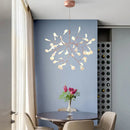 GobekUsa Heracleum Chandeliers: Modern Black/Rose Gold Round Firefly Lamp Branch Design
