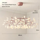 GobekUsa Heracleum Chandeliers: Modern Black/Rose Gold Round Firefly Lamp Branch Design