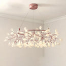 GobekUsa Heracleum Chandeliers: Modern Black/Rose Gold Round Firefly Lamp Branch Design