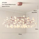 GobekUsa Heracleum Chandeliers: Modern Black/Rose Gold Round Firefly Lamp Branch Design
