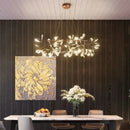 GobekUsa Heracleum Chandeliers: Modern Black/Rose Gold Round Firefly Lamp Branch Design