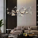 Modern copper led branch chandelier dining room floral light by Decorbites