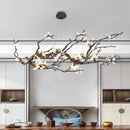 Modern copper led branch chandelier dining room floral light by Decorbites