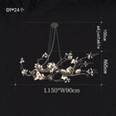 Modern copper led branch chandelier dining room floral light by Decorbites