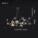 Modern copper led branch chandelier dining room floral light by Decorbites