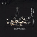 Modern copper led branch chandelier dining room floral light by Decorbites