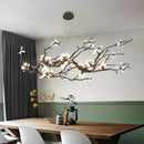 Modern copper led branch chandelier dining room floral light by Decorbites